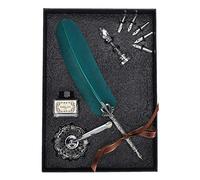SPYMINNPOO Ensemble de Stylos à Plume, Plume de Calligraphie Antique Vintage, Stylo à Tremper pour étudiants, Enseignants, Coffret Cadeau (GREEN)