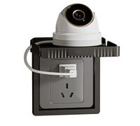 SPYMINNPOO Étagère de Sortie Murale, Forte capacité de Charge, Facile à Installer, pour Téléphone, Caméra, Routeur, étagère en Plastique, Gain de Place pour Plusieurs Appareils (Black)