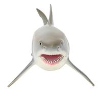 SPYMINNPOO Figurine Modèle Rare de la Vie Marine, Océan, Aspect Vif, Requin-Marteau Creux, Décor pour L'éducation de L'histoire Naturelle (Nouveau modèle de Grand Requin Blanc Creux)