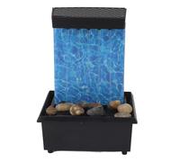 SPYMINNPOO Fontaine d'eau de Bureau USB avec Lumières LED, Fontaine de Table en Cascade éclairée Durable pour la Décoration de Bureau et de Maison, Apaisante et Méditative