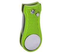 SPYMINNPOO Fourche Verte de Outil de Réparation de Divot Portable en Acier Inoxydable avec Marqueur de Balle Magnétique pour Golfeurs Fourche Pliable en Alliage D'aluminium pour Terrains de (Vert