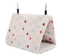 SPYMINNPOO Hamac en Peluche pour Hamster, Nid Doux à Suspendre pour Petits Animaux de Compagnie, Sugar Glider Myna Birds, Hamac Pliable pour Hamster et Perroquets 16,3 X 12,2 X 12,4 Cm, Bleu (M)
