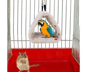 SPYMINNPOO Hamac en Peluche pour Hamster, Nid Doux à Suspendre pour Petits Animaux de Compagnie, Sugar Glider Myna Birds, Hamac Pliable pour Hamster et Perroquets 16,3 X 12,2 X 12,4 Cm, Bleu (M)