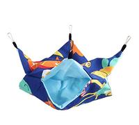 SPYMINNPOO Hamac en Toile Double Couche pour Petits Animaux, Lit Suspendu Confortable pour Chinchilla, Lapin, Hamster, Cochon d'Inde, Toutes Saisons, Boucles en Alliage de Zinc, Pliable, Sac de