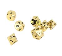 SPYMINNPOO Jeu de Dés Polyédriques, 7 Dés DND en Alliage de Zinc pour Jeux de Table RPG Donjons et Dragons, avec des Chiffres Faciles à Lire (Gold)