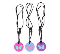 SPYMINNPOO Jouet de Dentition, 3pcs BéBé Mignon Papillons Motif Jouet de Dentition Enfant Portable Doux Silicone Sensoriel Collier à MâCher