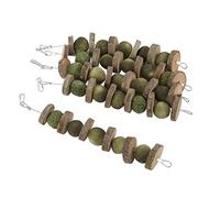 SPYMINNPOO Jouets à Mâcher en Bois de Pommier Naturel avec Boules d'herbe, Jouets de Lapin pour Broyer Les Dents pour Lapins, Chinchillas, Cochons d'Inde, Hamsters, 5 Pièces pour L'instinct de
