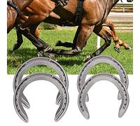 SPYMINNPOO Kit de Fer à Cheval en Alliage D'aluminium Solide, Outil D'équitation pour Utilisation sur Sol Dur Antidérapant, Ensemble de 4 Pièces Applicable pour Les Chevaux avec Plus d'exercice ou