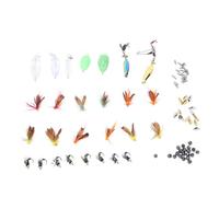 SPYMINNPOO Kit de Leurres de Pêche à la Mouche, 88 Pièces, Crochet D'appât Réaliste et Exquis, Ensemble D'accessoires à Paillettes pour Les Pêcheurs d'eau Douce et d'eau Salée