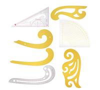 SPYMINNPOO Kit de Règles de Couture Courbe Française, Détails de Ligne Clairs, Idéal pour la Coupe Manuelle, Ensemble de 7 Règles en Plastique Dur pour la Conception de Vêtements, la Couture et