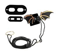SPYMINNPOO Laisse de Lézard Réglable en Cuir Artificiel Souple pour Reptiles, Petits Animaux de Compagnie, Harnais de Marche au Design Mignon pour Fêtes à Thème et Festivals (Black)
