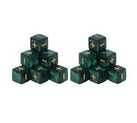 SPYMINNPOO Leçons de Mathématiques 20pcs 16 Mm Ensemble de Dés, Symboles Gravés Plus de Signes Moins pour Enfants (Green)