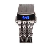 SPYMINNPOO Les Hommes LED Numériques Observent avec Un Trouble, Un Matériau en Alliage, adapté au Style sans Sol, Pratique à Utiliser (Lumière LED Noire Bleue)