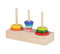 SPYMINNPOO Logica Puzzles Art, Tour de Hanoï 10 Anneaux Puzzle Jouet Logique en Bois avec Boîte de Rangement pour Enfants de 5 Ans et Plus(Tour de Hanoï dans Une Grande boîte)