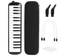SPYMINNPOO Mélodica à 32 Touches, Instrument de Clavier de Piano à Air à Double Tube avec Embout en EVA pour étudiants Débutants (BLACK)