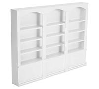 SPYMINNPOO Mini Bibliothèque en Bois pour Maison de Poupée, Vitrine pour Maison de Poupée pour Enfants, Mini Bibliothèque Durable, Jouet pour Enfants, Sûre et Non Toxique pour Jeu de de (White)