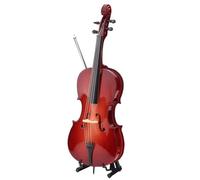 SPYMINNPOO Mini Violoncelle avec Support, Violon 4 Cordes Fait Main en Tilleul, Décoration pour la Maison, le Bureau et la Salle de Musique (18cm)