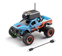 SPYMINNPOO Mini Voiture RC 1:64, Véhicule Tout-Terrain télécommandé 2.4G 4WD avec Caméra HD et Gyroscope, pour Enfants et Adultes (Blue)