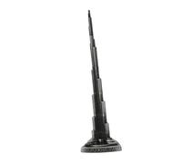 SPYMINNPOO Modèle de Bâtiment Emblématique de Dubaï, Artisanat Complexe en Alliage Gris pour Bars et Cafés, Matériau : Alliage. (18cm/7,09 Pouces)