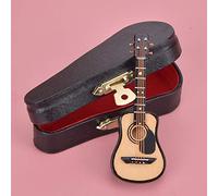 SPYMINNPOO Modèle de Guitare Acoustique Miniature en Bois Réaliste, Décoration pour Enfants et Amateurs de Musique, en Bois de Haute qualité, 3,1 Pouces, pour la Maison et Le Bureau (8 cm)