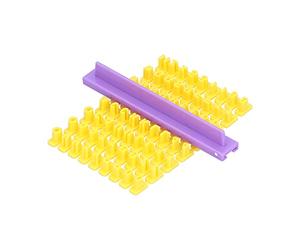 SPYMINNPOO Moule à Biscuits Lettres Anglaises Chiffres Timbres Moule à Biscuits à Gâteau pour Outils de Cuisson DIY Jaune + Violet 1 Jeu de Moules pour Enfants et Adultes