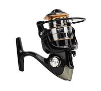 SPYMINNPOO Moulinet de Pêche Entièrement en Métal Résistant à la Mer 5.2:1 avec Arbre Principal en Laiton pour la Pêche en Radeau, la à L'ancre et Le Lancer de Canne, Culbuteur CNC sans Espace