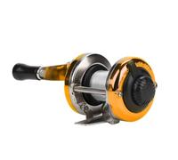 SPYMINNPOO Moulinet de Pêche sur Glace Durable, Résistant à la Corrosion, Léger et Portable, pour Les étangs des Océans, Bleu, 3.5 Pouces, pour la Pêche en Rivière (Gold)