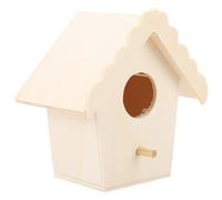 SPYMINNPOO Nichoir en Bois Fait à la Main, Panneau Composite, Cage à Oiseaux, Activités Créatives pour Enfants, Décoration de la Maison (Avant-Toit en Dentelle n ° 4)