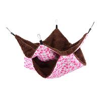 SPYMINNPOO Nid Suspendu pour Animaux de Compagnie, Lapin Rose, avec Couche Intermédiaire Double Couche, adapté aux Petits Animaux de Compagnie, Peau de Pêche en Polyester + Velours Shu (petite taille)