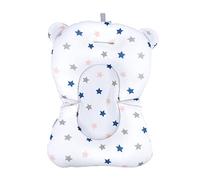 SPYMINNPOO Oreiller de Bain Mignon pour bébé, Support de Bain Doux et Respirant pour Nouveau-nés, Drainage Rapide, Taille, Blanc