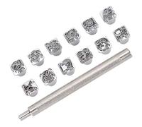 SPYMINNPOO Outil de Poinçon D'estampage, Tampon en Cuir à Fort Impact avec Marque Claire pour L'artisanat du Cuir Bricolage pour les Amateurs D'artisanat 12 Pièces