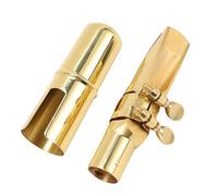 SPYMINNPOO Papitre en Buccale de Saxophone Alto, 5 Tiges D'ouverture en Laiton E SAX FLAT SAX avec Capuchon en Métal et Ligature