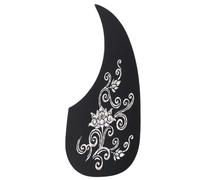 SPYMINNPOO Pickguard de Guitare, Plaque de Protection Anti-rayures Auto-adhésive pour Guitare Acoustique, Protections de Médiator en PVC Noir avec Motif Tortue Vintage, Accessoires de (Motif argenté)