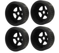 SPYMINNPOO Pneus RC 4 Pièces, Pneus RC à Forte Adhérence en Caoutchouc Plastique pour Voiture Télécommandée 1/8 1/10, Excellente Traction et stabilité Améliorée pour L'Aventure Tout-Terrain