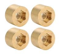 SPYMINNPOO Poids de Moyeu Hexagonal de Roue en Laiton, Contrepoids de Chenille RC de 12 Mm pour Remorque RC 1 10 SCX10 Capra VS4 10 Gen8, avec Résistance à la Rouille pour Roues M3 6 Trous (15mm)