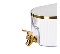 SPYMINNPOO Pot D'eau Froide de Grande capacité, Pichet à Boisson scellé pour la Cuisine et la Maison, Robinet Résistant aux Hautes Températures pour les Fêtes de thé (blanc élégant)