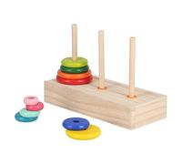 SPYMINNPOO Puzzle Logique en Bois Tour de Hanoï à 10 Anneaux, Jouet pour Enfants de 5 Ans et Plus, Blocs de Construction pour Le Développement du Cerveau (Grande Tour en boîte de Hanoï)