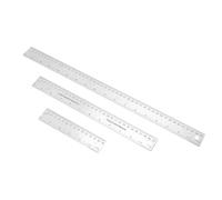 SPYMINNPOO Règles en Acier Inoxydable avec Dos en Liège, Outil de Mesure à Bord Droit Antidérapant Durable pour étudiants et Artistes, Lot de 3