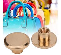 SPYMINNPOO Rivets à Clous à Tête Plate en Laiton de 6,5 Mm de Haute qualité, Attaches en Cuir Faciles à Installer, 50 Ensembles de Rivets et Vis en Bronze de Couleur Pistolet Argent or pour Divers