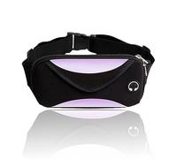 SPYMINNPOO Sacs Banane pour Femmes et Hommes, Sac de Taille en Néoprène Imperméable, Petits de Taille Tactiques avec Trou pour Casque pour la Course à Pied, la Randonnée et Les Voyages (Purple)