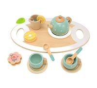 SPYMINNPOO Service à thé en Bois avec Bords Lisses, Comprend Une Tasse et Une Cuillère pour Les Petites Filles, Parfait pour Les Réunions de l'après-midi