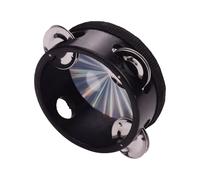 SPYMINNPOO Tambourin en Bois, Percussion à Main de 4 Pouces avec Tête de Tambour Réfléchissante pour Enfants, éducation Musicale, Divertissement de Fête (Black #-4)