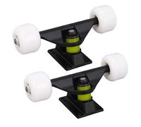 SPYMINNPOO Tamions et Roues de Planche à roulettes de 2pcs, Camion Longboard D'absorption de Choc en Alliage en Aluminium de 5 Pouces avec Roues 45 * 35 Mm (Black)