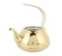 SPYMINNPOO Théière en Acier Inoxydable doré, Théière de Grande capacité avec Passoire pour Préparer le thé 1,5 L, Idéale pour Recevoir des Invités
