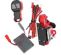 SPYMINNPOO Treuil de voiture radiocommandé, treuil télécommandé, kit de récepteur, pièces de voiture radiocommandées, treuil simulé compatible avec SCX10 90046 1/10 RC Crawler (rouge)