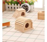 SPYMINNPOO Villa en Bois pour Hamsters, Maison en Pin Naturel, Jouet Molaire pour Le Divertissement et Le Repos des Hamsters | 4,3 X 3,9 X,5 Pouces | Convient aux Fournitures pour