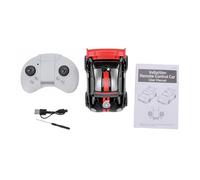 SPYMINNPOO Voiture de Dérive de Dessin animé Télécommandée C6 avec Lumière Musicale, Voiture RC à 4 Canaux de Conception Version Q pour Les Courses de Bureau, avec Lumières LED à Commutation (Black)