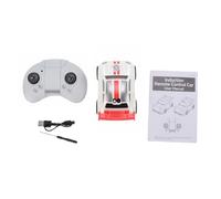 SPYMINNPOO Voiture de Dérive de Dessin animé Télécommandée C6 avec Lumière Musicale, Voiture RC à 4 Canaux de Conception Version Q pour Les Courses de Bureau, avec Lumières LED à Commutation (White)