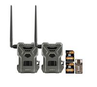 SPYPOINT Flex M Lot de 2 caméras de chasse cellulaires 28 MP avec carte mémoire haute vitesse de 32 Go et lecteur de cartes haut débit (4 articles)