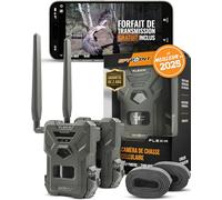 Spypoint Flex-M Twin Pack Caméra de Surveillance cellulaire, 28MP, vidéo 720p avec Son, détection de Mouvement, Vision Nocturne, sans Wi-FI, Pack de 2 caméras de Chasse